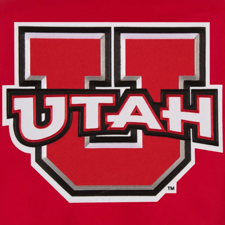 Utah Utes Poly One Color Red Varsity Jacket