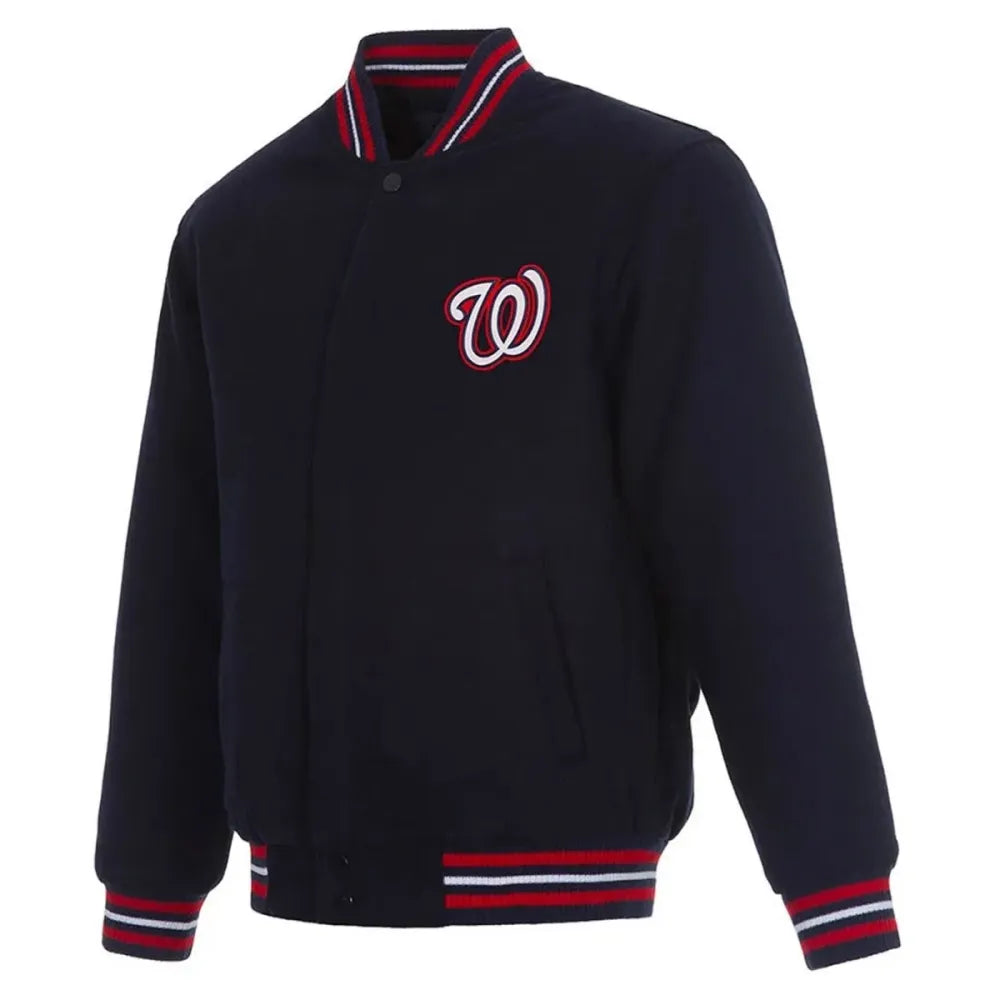 Washington Nationals One Color Full Wool Navy Varsity Jacket