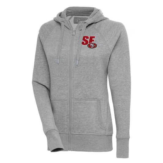 San Francisco 49ers Grey Zip-Up Hoodie - Recreated Inspired Edition