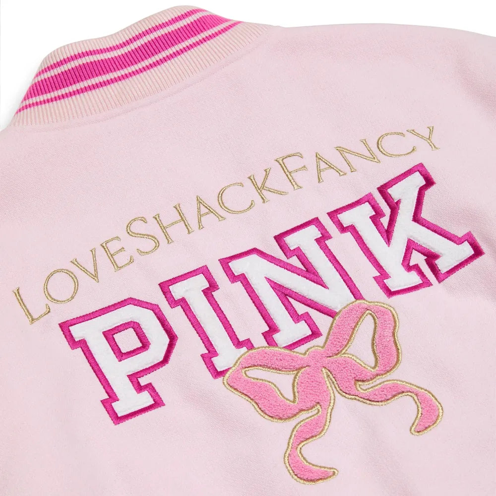 Loveshackfancy x Pink Reissued Boyfriend Varsity Jacket