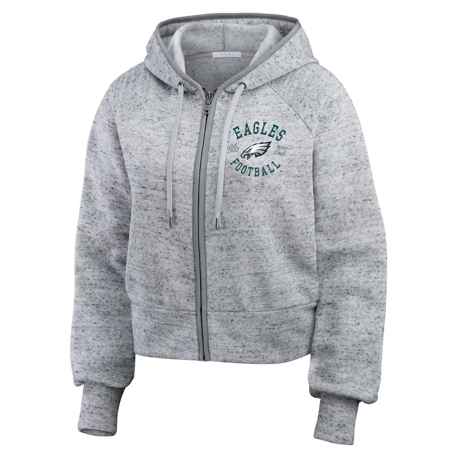 Philadelphia Eagles Grey Zip-Up Hoodie - Recreated Inspired Edition