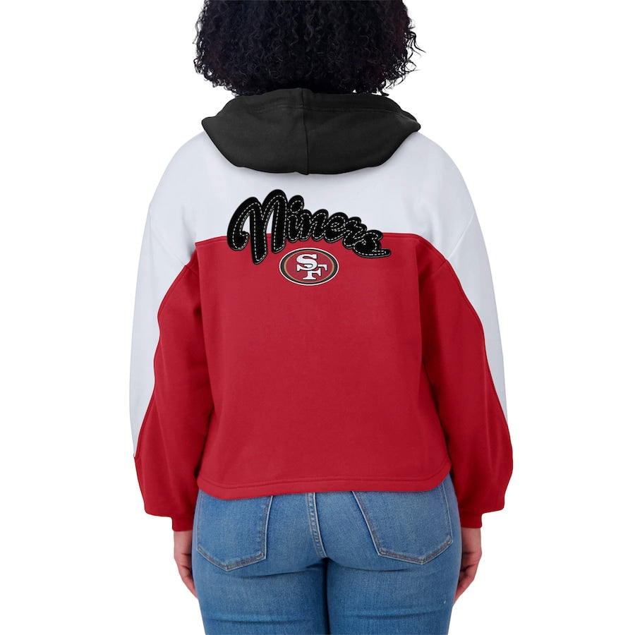 Erin Andrews San Francisco 49ers Color Block Full-Zip Hoodie - Recreated Inspired Edition